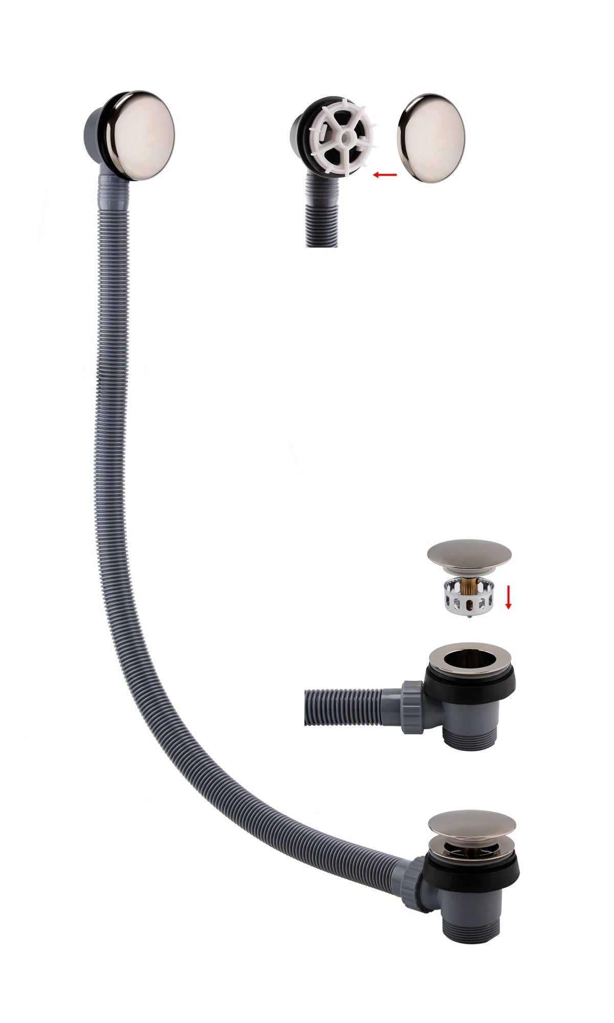 Bath Easy Clean Sprung Waste - Brushed Nickel (RA8255)