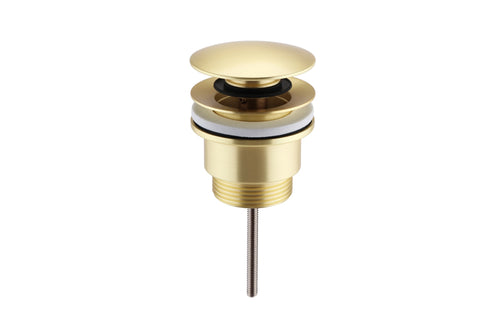 Push Button Basin Universal Waste CP Large Cap - Brushed Brass (RA8276)