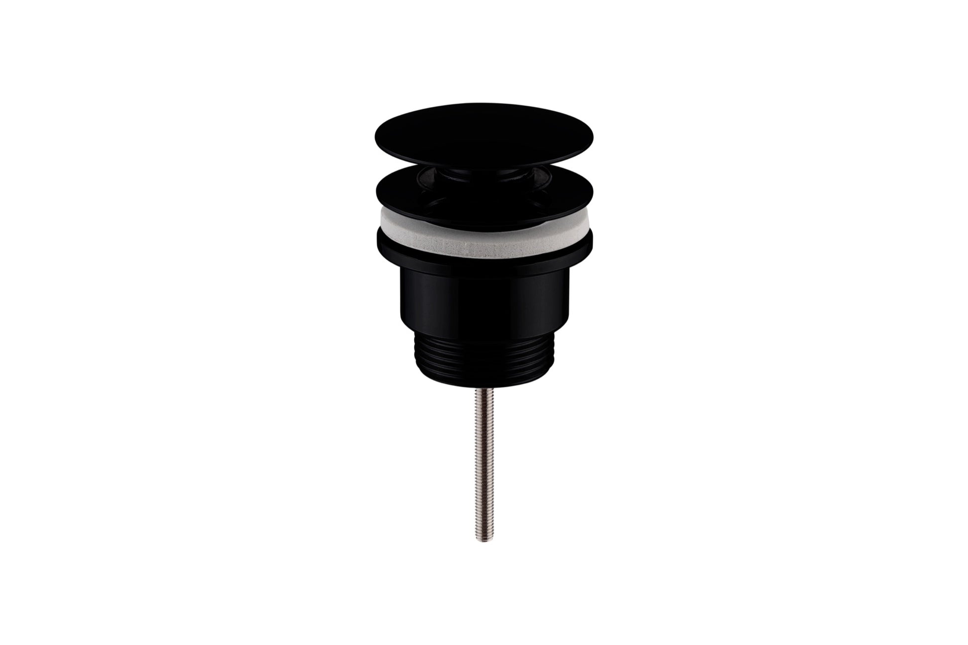 Push Button Basin Universal Waste CP Large Cap - Matt Black (RA8280)