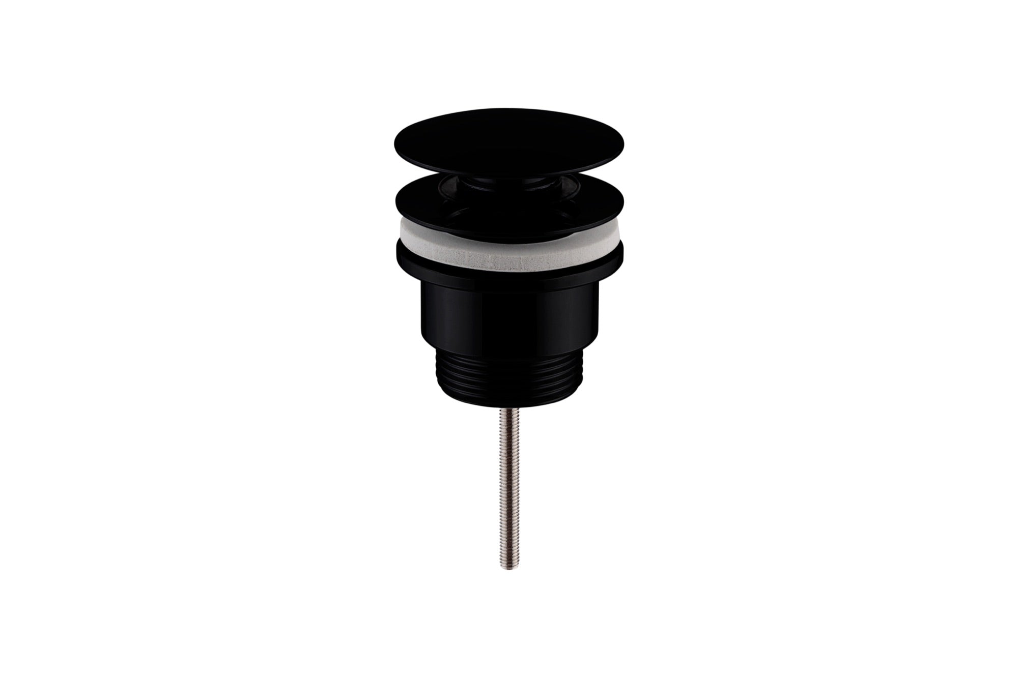 Push Button Basin Universal Waste CP Large Cap - Matt Black (RA8280)