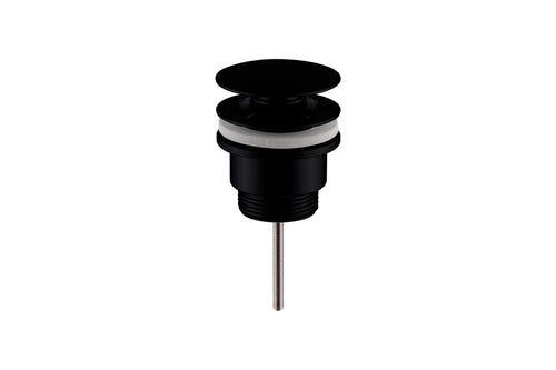 Push Button Basin Universal Waste CP Large Cap - Matt Black (RA8280)