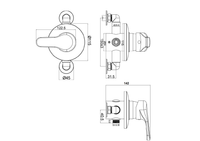 Tenor single lever manual shower mixer valve - chrome dimensions diagram