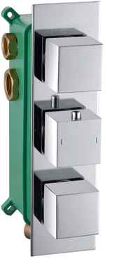 Colton three outlet concealed thermostatic mixer valve - chrome (SH7018)