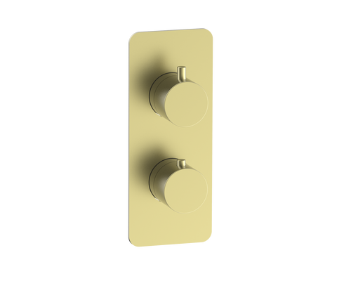 Corran two outlet concealed thermostatic mixer valve - brushed brass (SH7021)