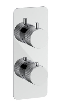 Alderley fluted two outlet concealed thermostatic mixer valve - chrome (SH7025)