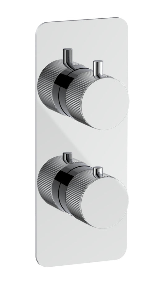 Alderley fluted two outlet concealed thermostatic mixer valve - chrome (SH7025)