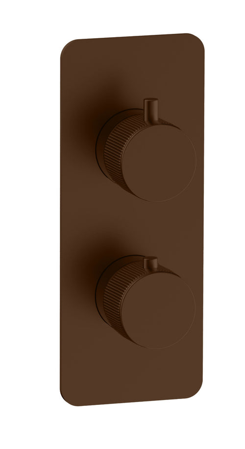 Alderley fluted two outlet concealed thermostatic mixer valve - brushed bronze (SH7029)