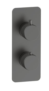 Alderley fluted two outlet concealed thermostatic mixer valve - gunmetal grey (SH7030)