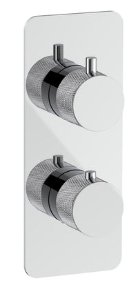 Garrick diamond knurled two outlet concealed thermostatic mixer valve - chrome (SH7031)