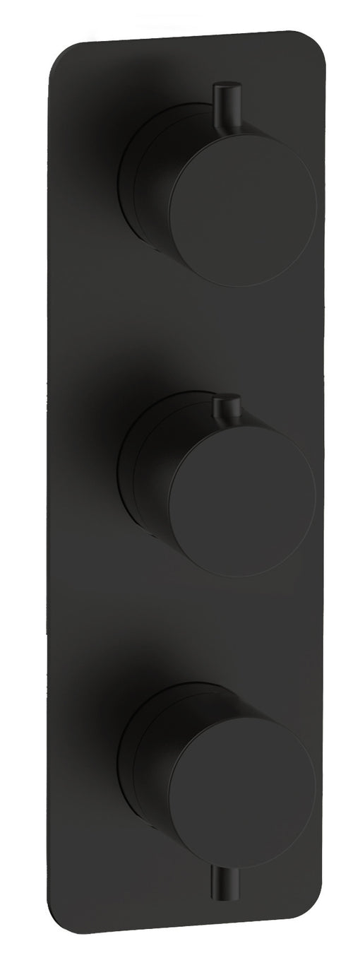 Corran two outlet concealed thermostatic mixer valve - matt black (SH7038)