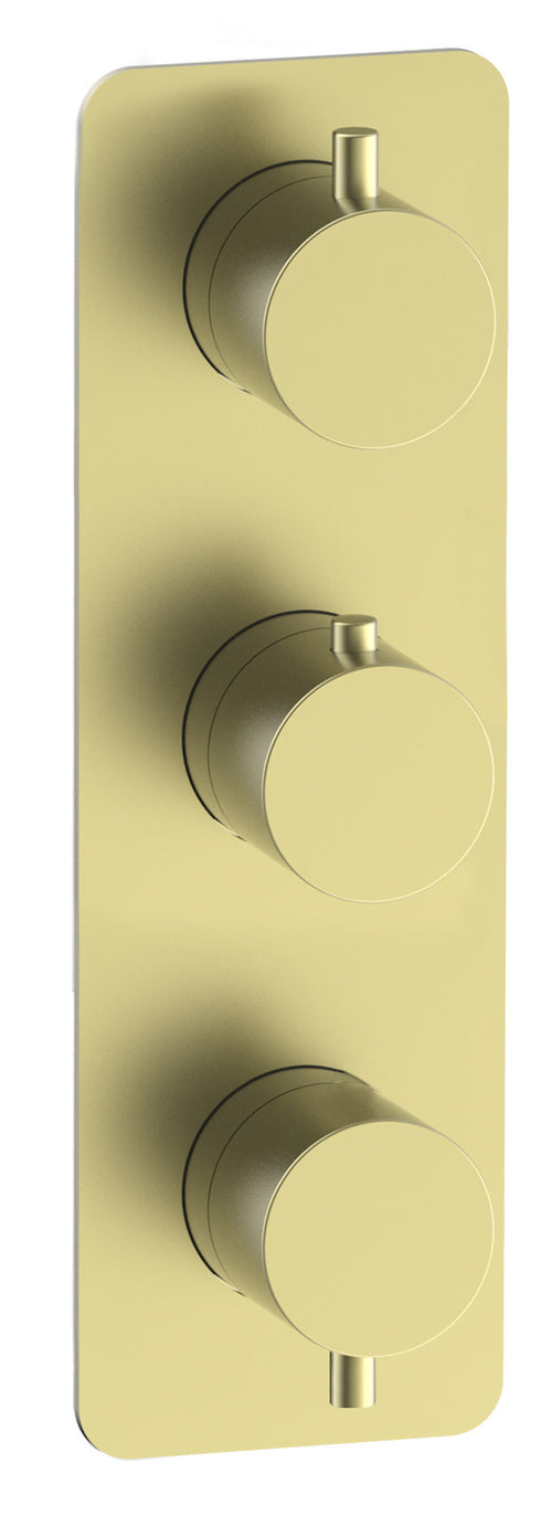 Corran two outlet concealed thermostatic mixer valve - brushed gold (SH7040)