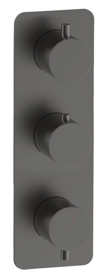 Corran two outlet concealed thermostatic mixer valve - gunmetal grey (SH7042)