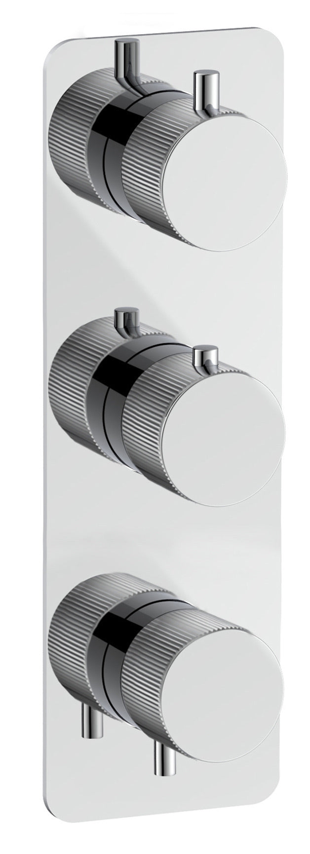 Alderley fluted two outlet concealed thermostatic mixer valve - chrome (SH7043)