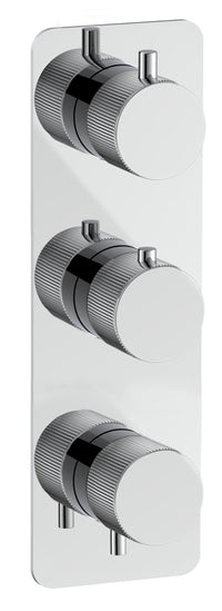 Alderley fluted two outlet concealed thermostatic mixer valve - chrome (SH7043)