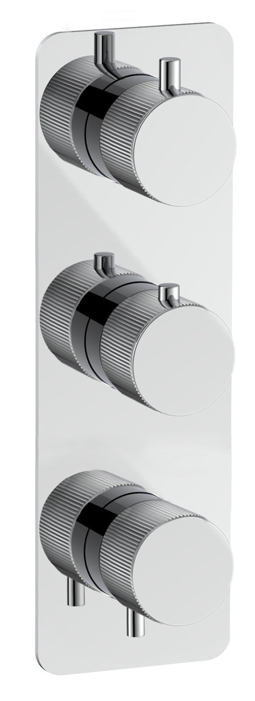 Alderley fluted two outlet concealed thermostatic mixer valve - chrome (SH7043)