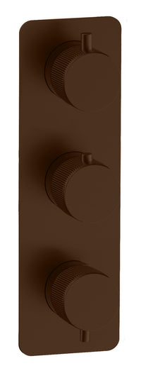 Alderley fluted two outlet concealed thermostatic mixer valve - brushed bronze (SH7047)