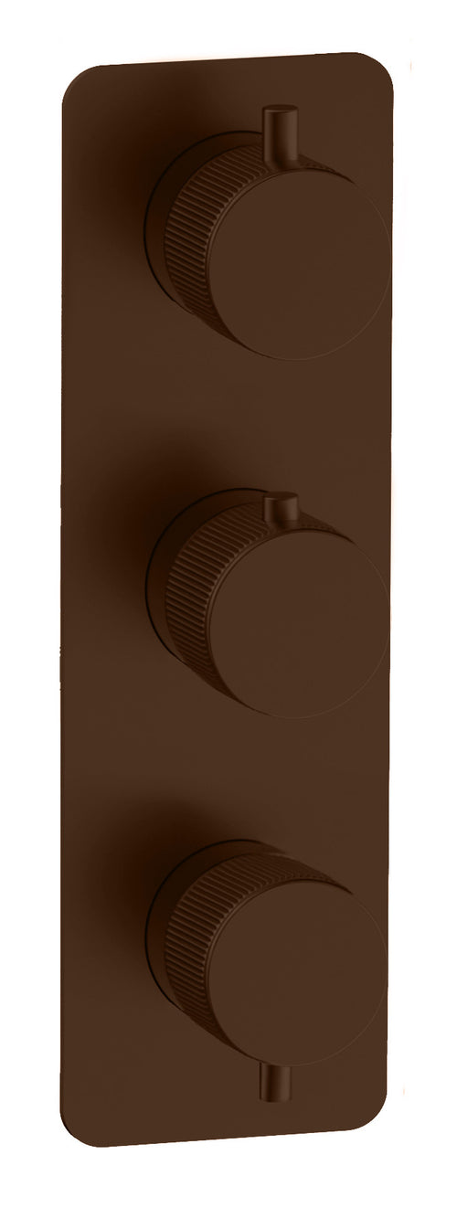 Alderley fluted two outlet concealed thermostatic mixer valve - brushed bronze (SH7047)