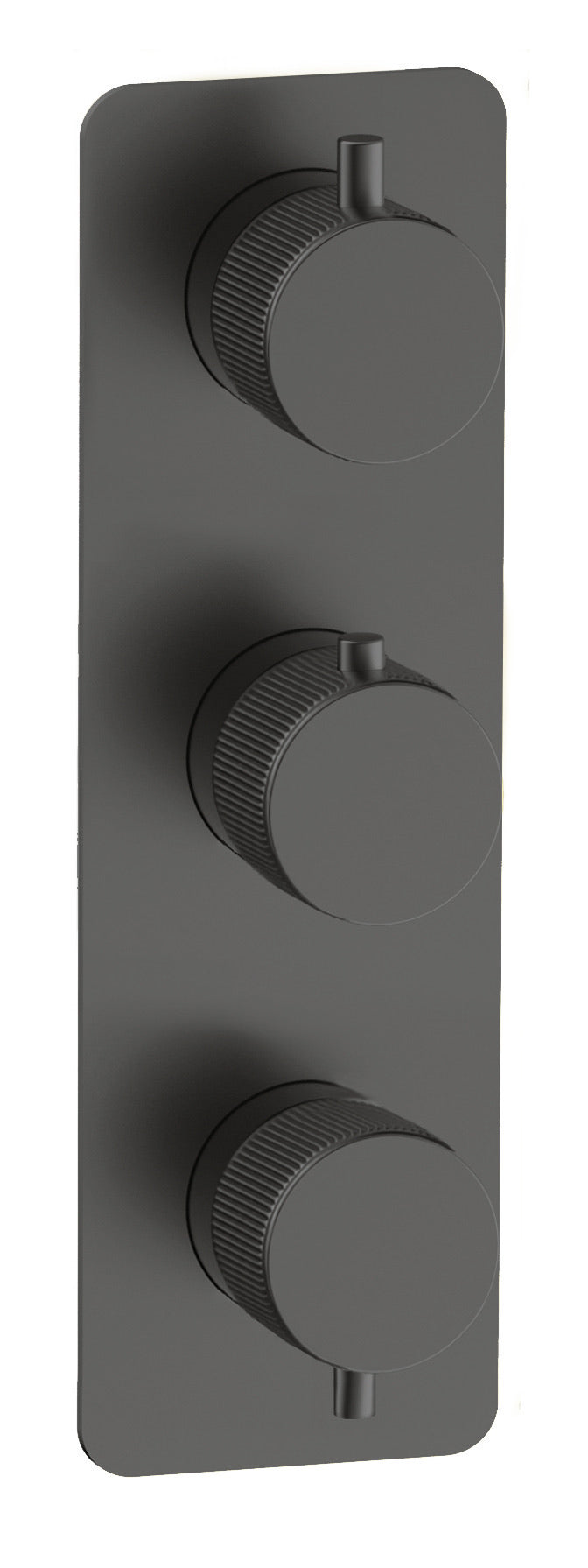 Alderley fluted two outlet concealed thermostatic mixer valve - gunmetal grey (SH7048)