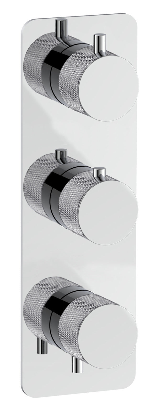 Garrick diamond knurled two outlet concealed thermostatic mixer valve - chrome (SH7049)