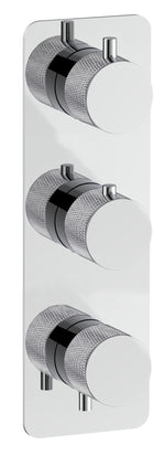 Garrick diamond knurled two outlet concealed thermostatic mixer valve - chrome (SH7049)