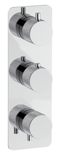 Garrick diamond knurled two outlet concealed thermostatic mixer valve - chrome (SH7049)