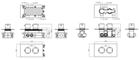Corran two outlet concealed thermostatic mixer valve - brushed brass dimensions diagram