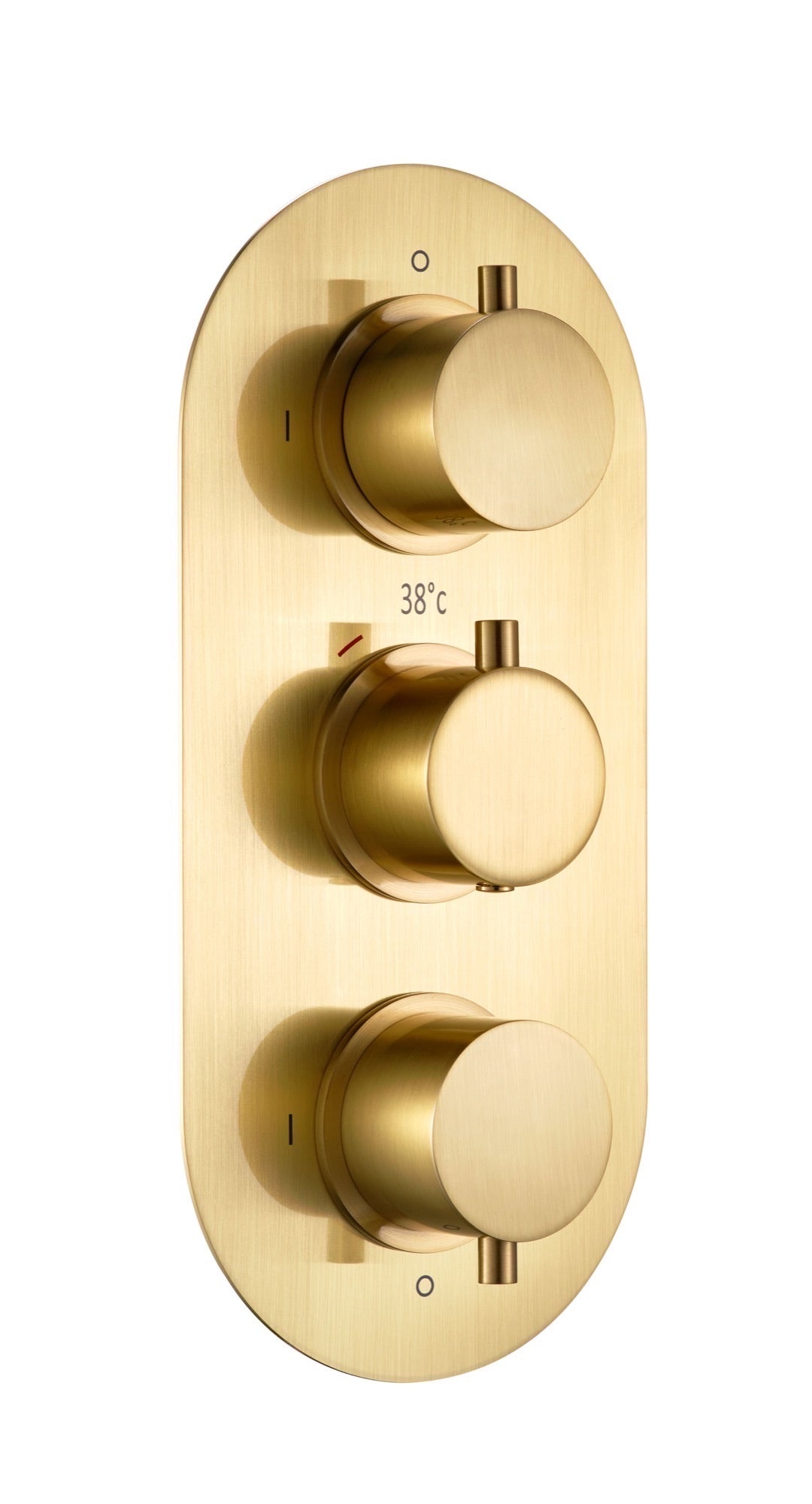 Corran two outlet concealed thermostatic mixer valve - brushed brass (SH7058)