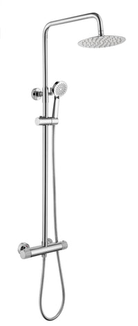 Garrick diamond knurled high flow cool touch thermostatic shower mixer with riser rail kit - chrome (SH7067)