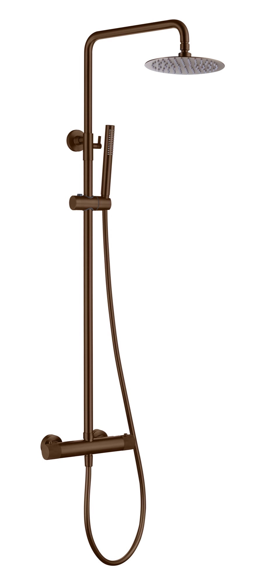 Garrick diamond knurled high flow cool touch thermostatic shower mixer with riser rail kit - brushed bronze (SH7071)
