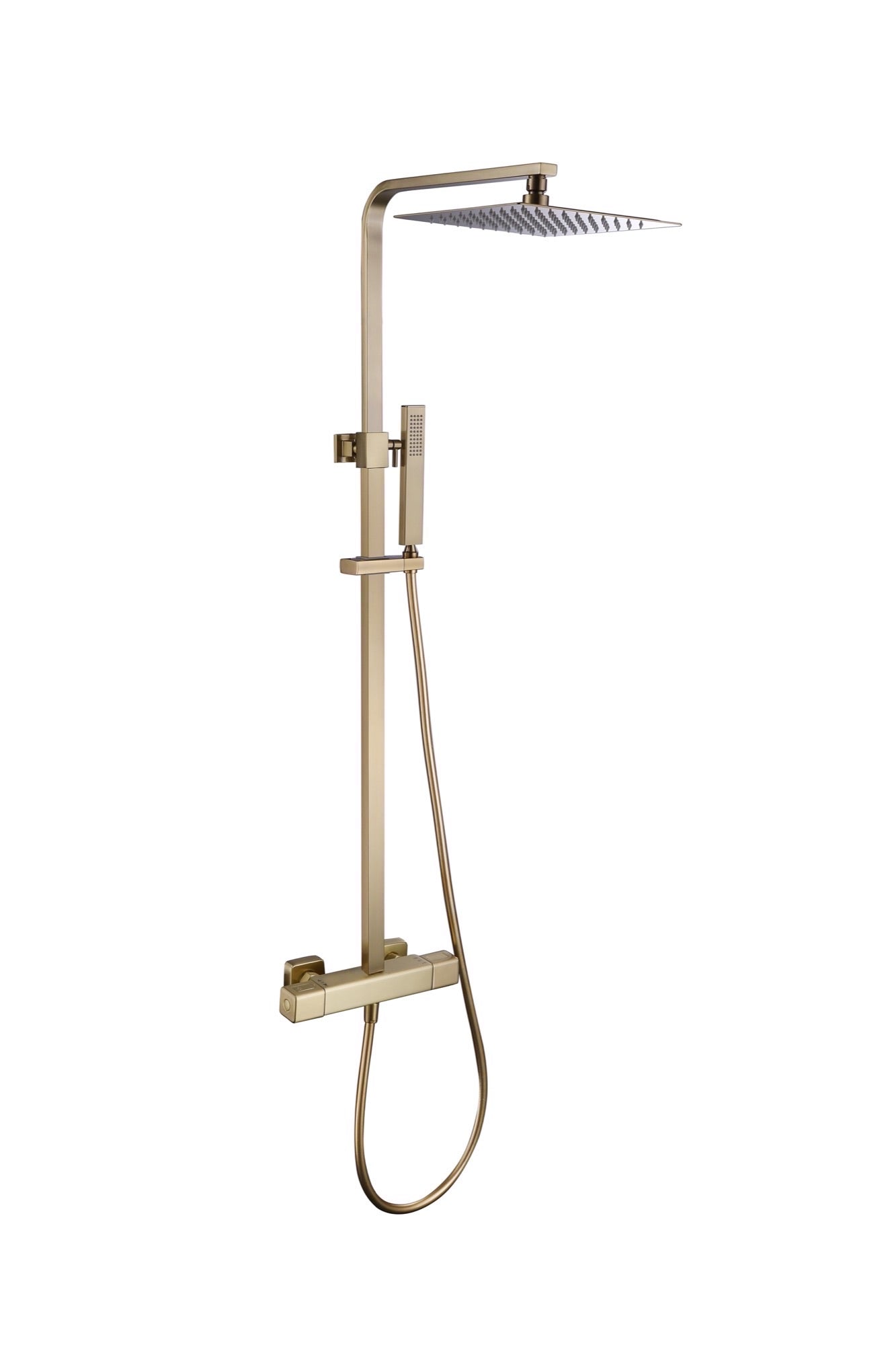 Rydal cool touch thermostatic shower mixer - brushed brass (SH7077)