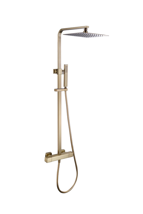 Rydal cool touch thermostatic shower mixer - brushed brass (SH7077)