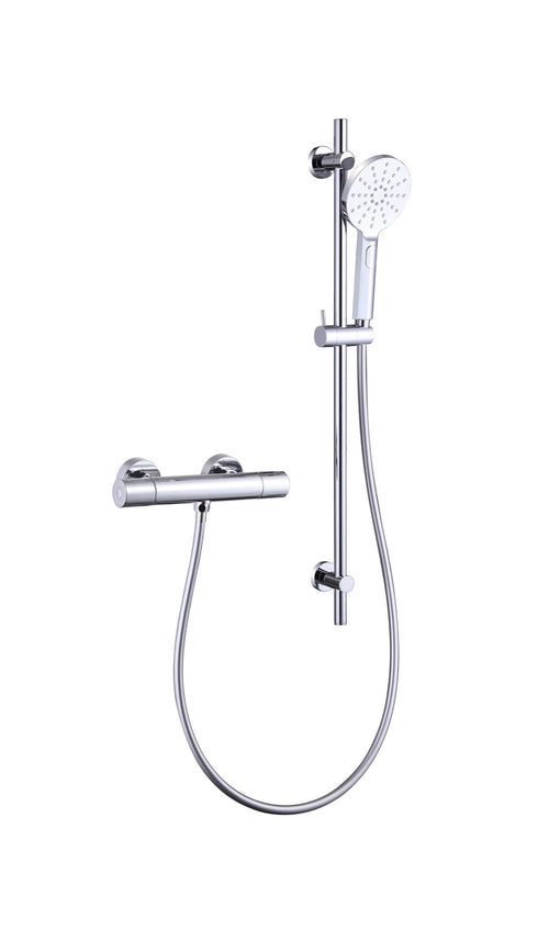 Vasto cool touch thermostatic shower mixer with slide rail kit - chrome (SH7080)