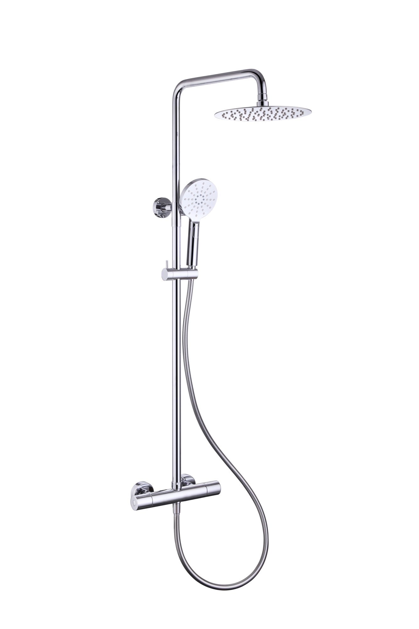 Vasto cool touch thermostatic shower mixer system - chrome (SH7083)