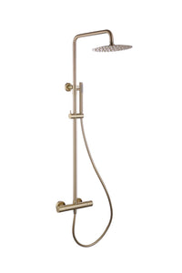 Vasto cool touch thermostatic shower mixer system - brushed brass (SH7085)