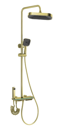 Vasto piano key control panel - 4 way water outlets thermostatic shower mixer - brushed gold (SH7088)