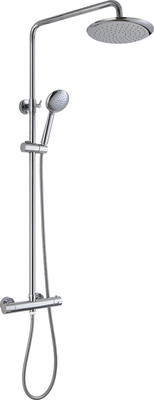 Vasto cool touch thermostatic shower mixer with riser rail kit - chrome (SH7090)