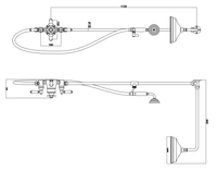 Wenlock dual control wall mounted exposed thermostatic shower mixer system - chrome dimensions diagram