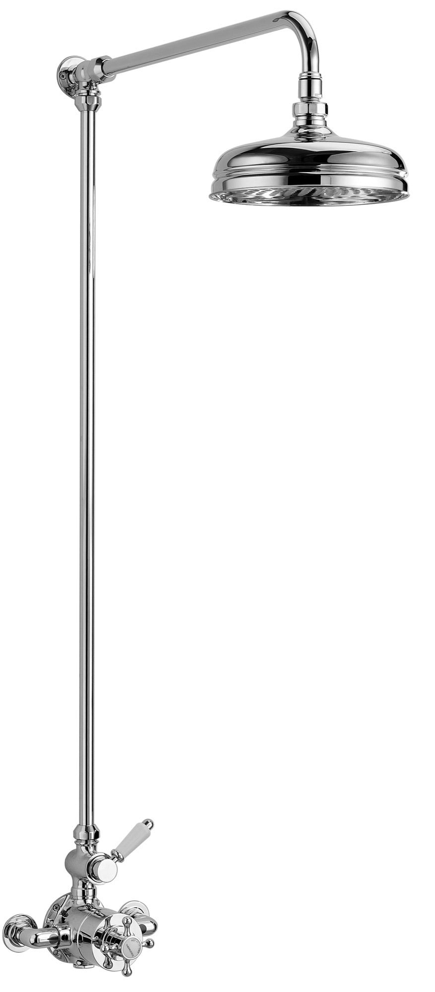 Wenlock wall mounted exposed thermostatic shower mixer system - chrome (SH7092)