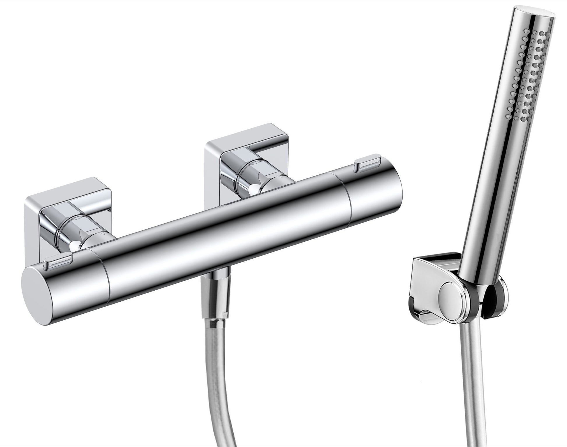 Quantock wall mounted thermostatic shower mixer - chrome (SH7093)