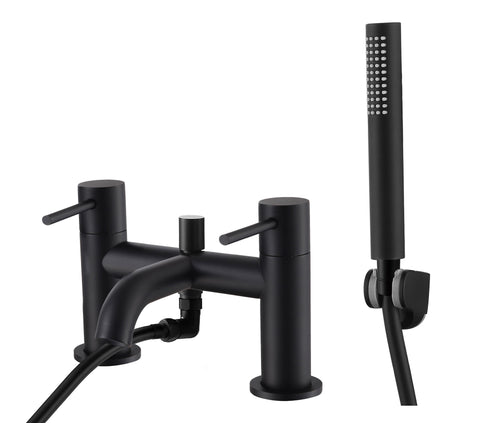 Cawood Deck mounted bath shower mixer - Matt Black (SH8003)