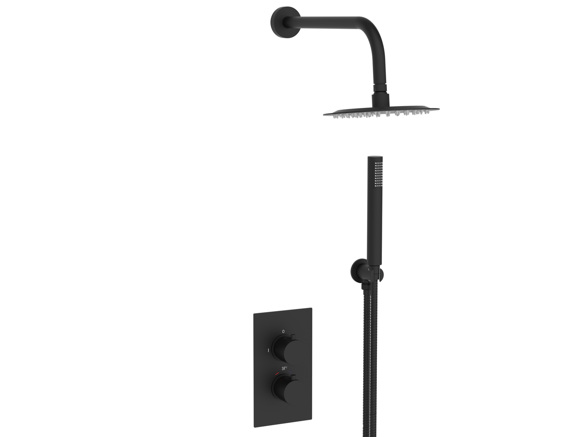 RD 2ways conceal shower with shower head and handset kits - Matt Black (SH8013)