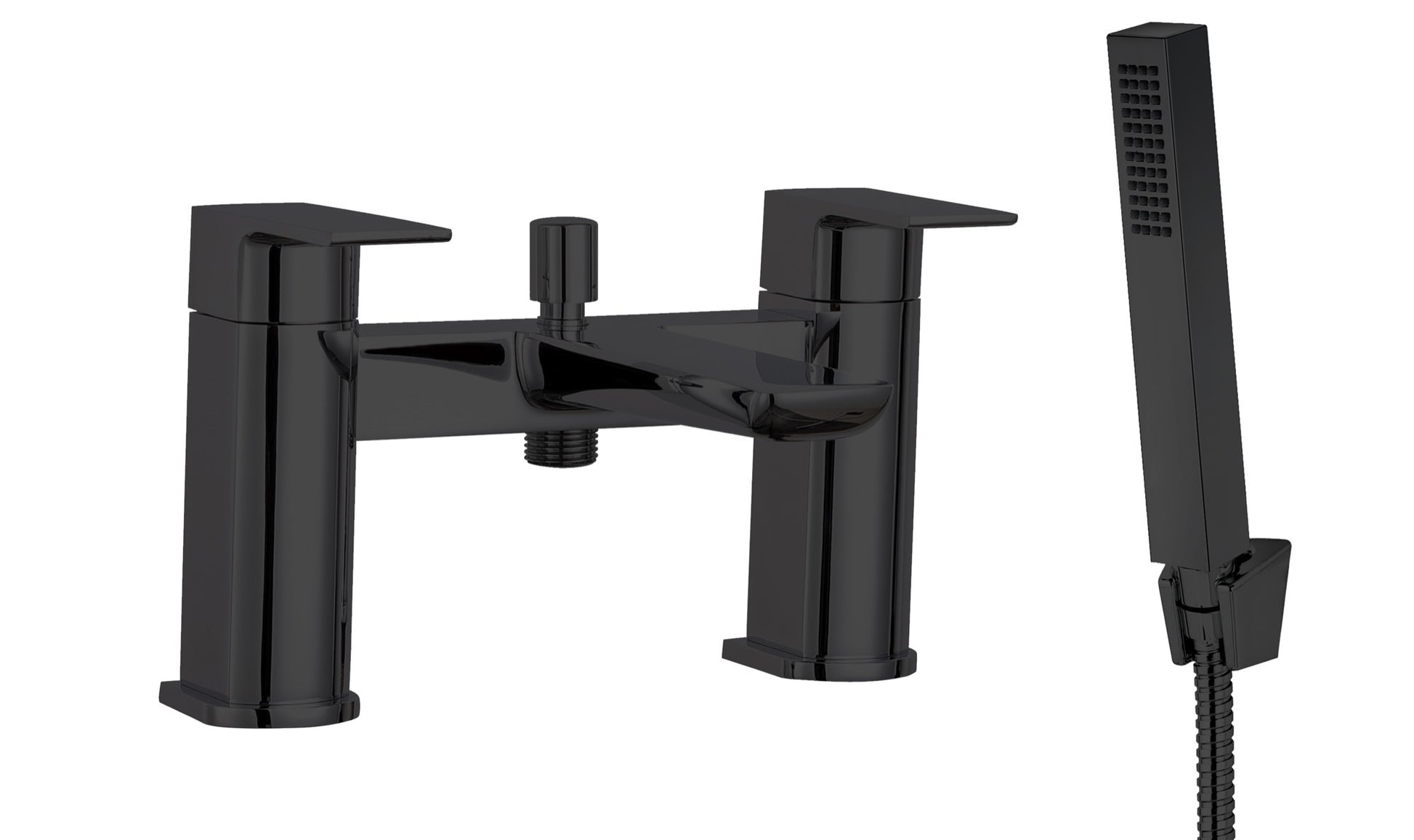 Harwich Deck Mounted Bath Shower Mixer - Matt Black (SH8020)