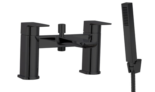 Harwich Deck Mounted Bath Shower Mixer - Matt Black (SH8020)