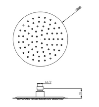 Shelton Ultra slim shower head - Chrome dimensions diagram
