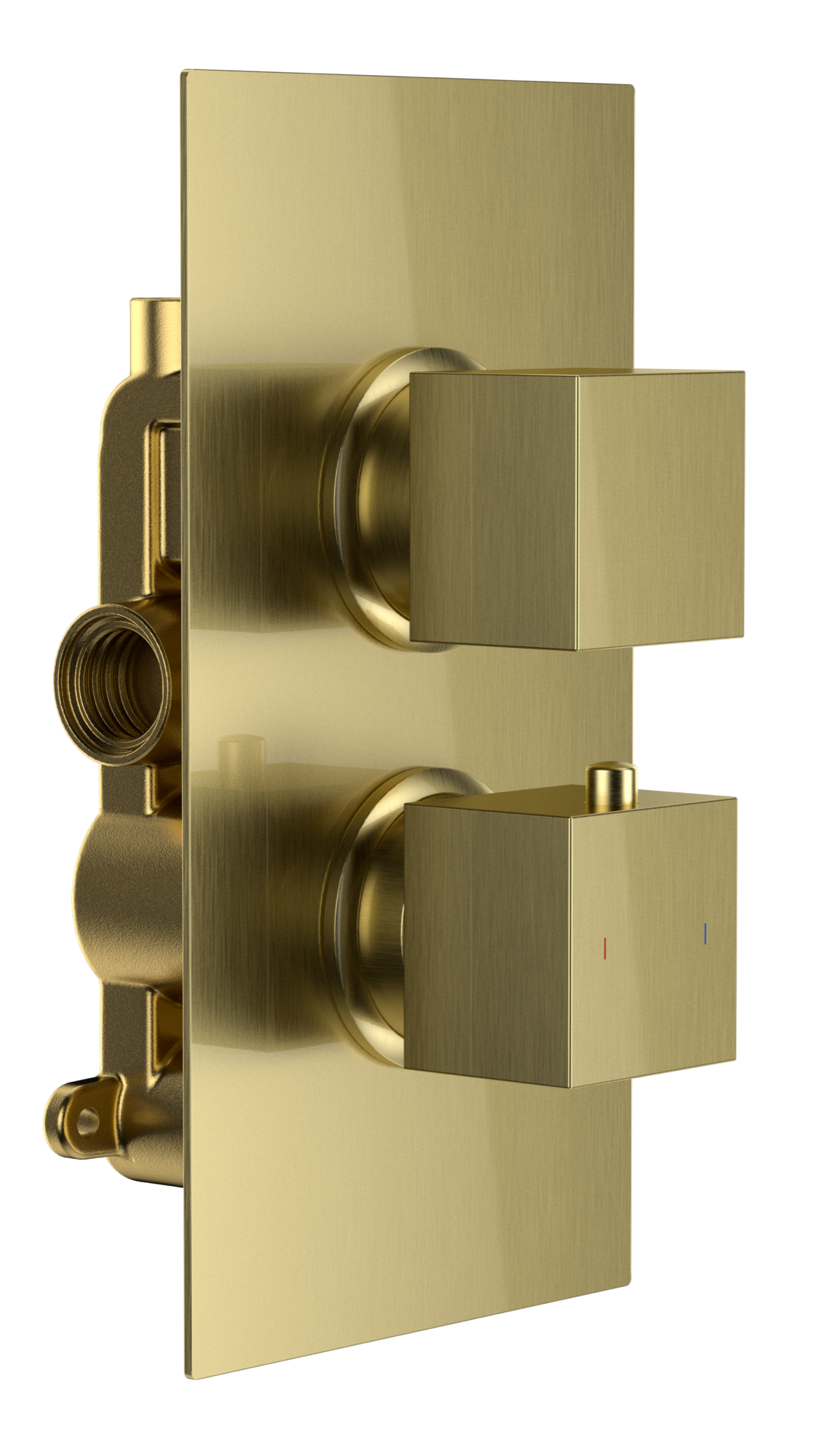 Brancaster Thermo Conc Shower Valve SQ 2 - Brushed Brass (SH8070)