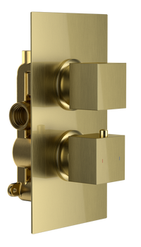 Brancaster Thermo Conc Shower Valve SQ 2 - Brushed Brass (SH8070)
