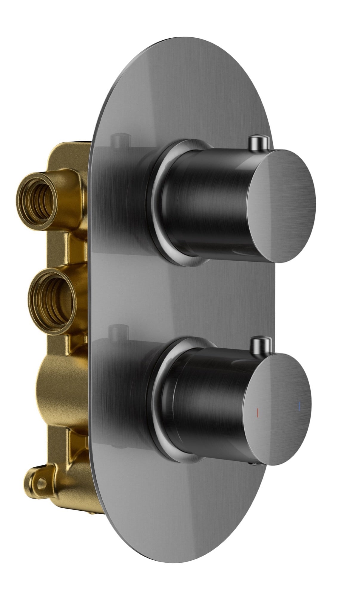 Brancaster Thermo Conc Shower Valve RD 2 - Gunmetal Grey (SH8072)