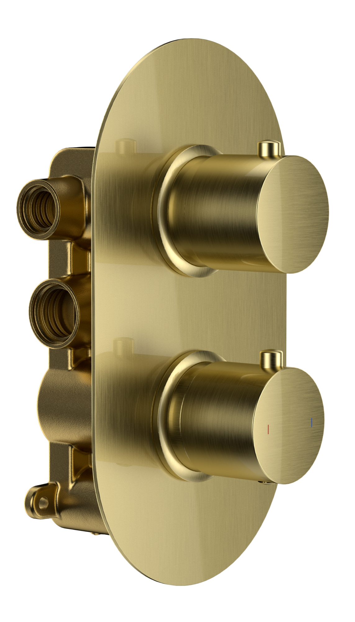 Brancaster Thermo Conc Shower Valve RD 2 - Brushed Brass (SH8074)