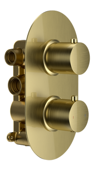 Brancaster Thermo Conc Shower Valve RD 2 - Brushed Brass (SH8074)