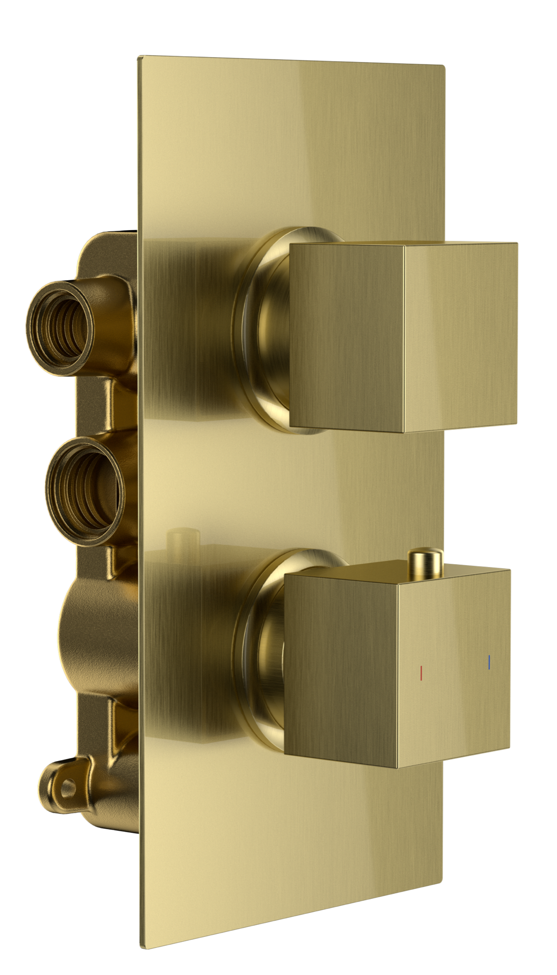 Brancaster Thermo Conc Shower Valve SQ 2 - Brushed Brass (SH8078)